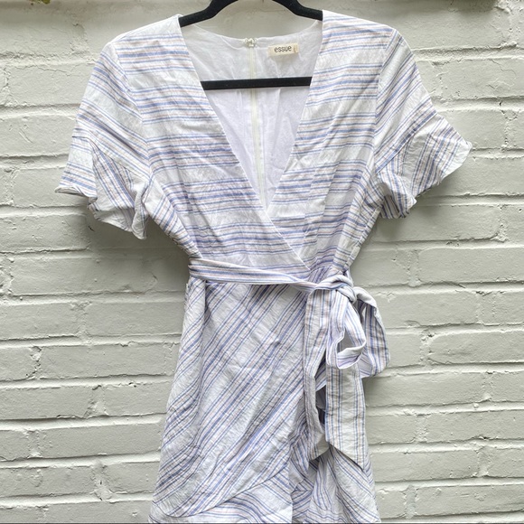Essue Striped Ruffle Dress - Picture 1 of 9